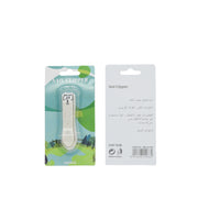 Nail clipper blister pack with metal clip and label card