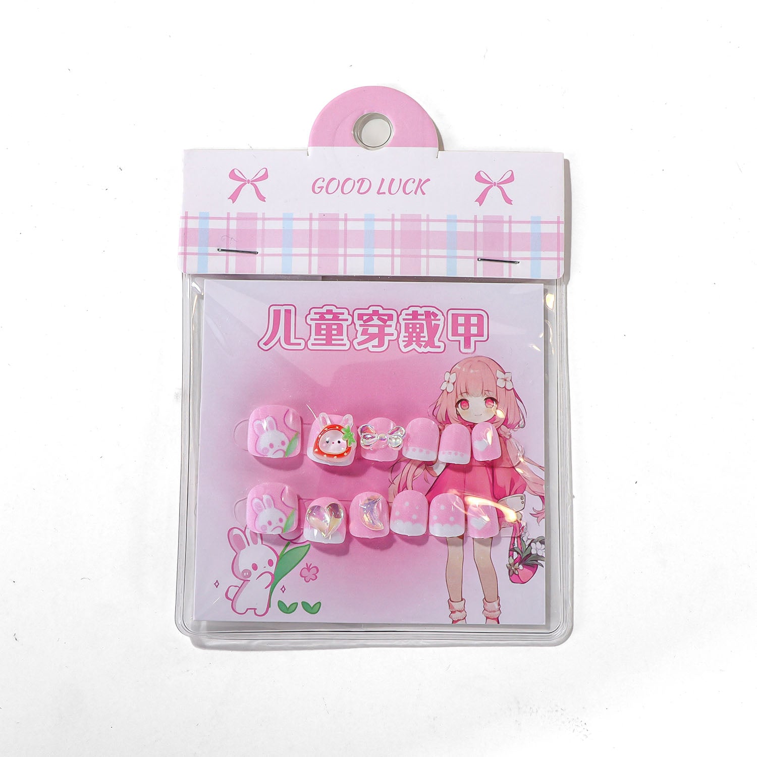 Kids' Artificial Nails with Bunny Designs 3