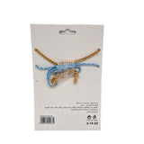 Double Necklace Set with Floral and Gold Design