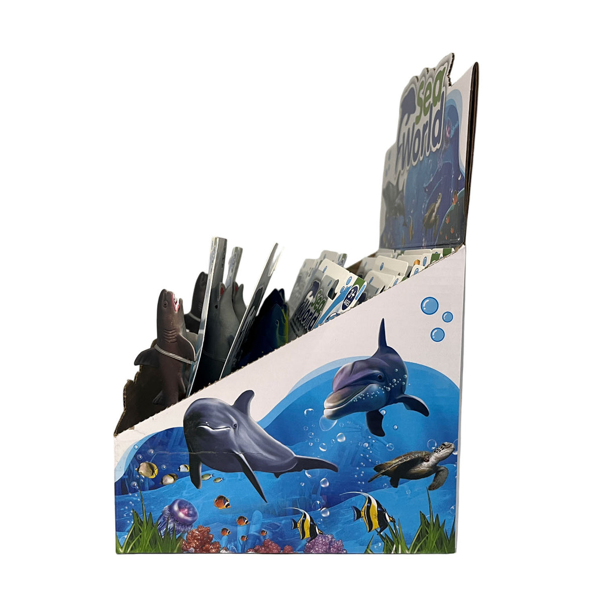 Sea World kids toy set box with dolphin and shark artwork on the front panel
