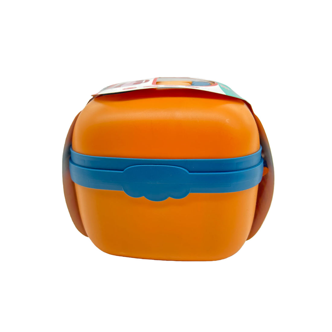 Kids play house set toy container, orange and blue shell with orange top