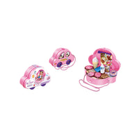 Ice cream theme portable toy car set showing three angles with pink character front