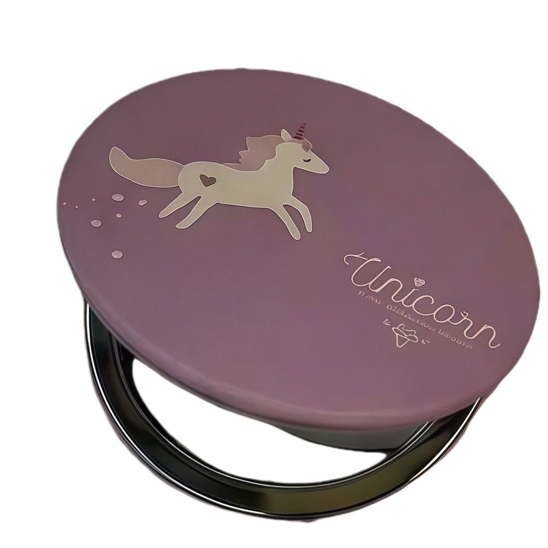 Round Pocket Mirror with Unicorn Design 2