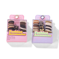 Hair Accessories Set with Earth Tone Hair Ties and Small Clips 5