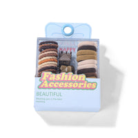 Hair Accessories Set with Earth Tone Hair Ties and Small Clips 4