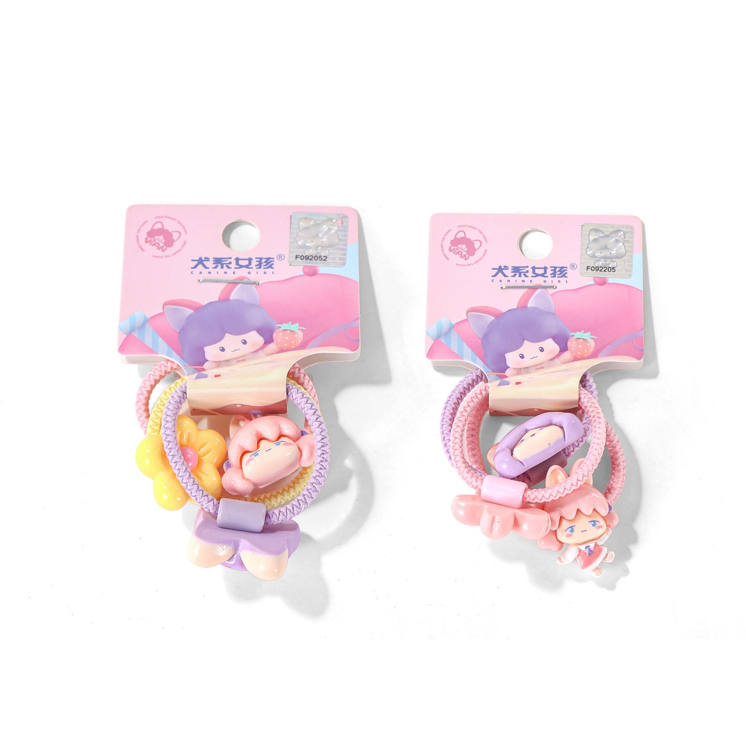 Canine Girl Themed Colorful Hair Tie Set 5