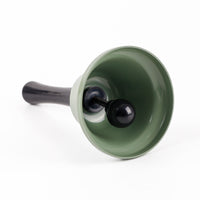 Green ring stand base with black knob and threaded center