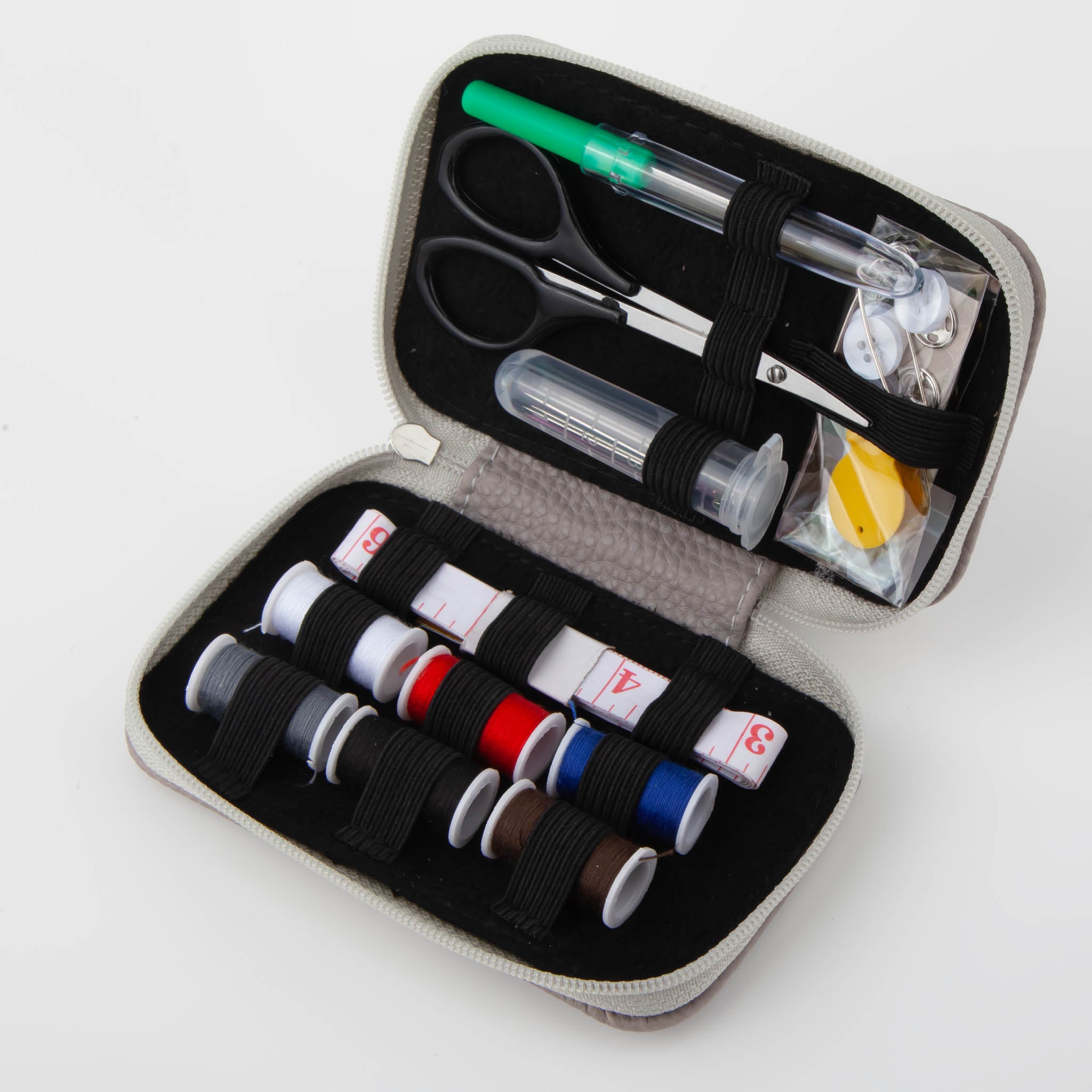 Portable Sewing Kit with Multi-Color Thread Spools 9