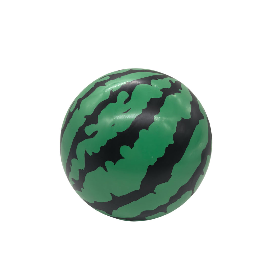 Camouflage green and black ball with smooth surface, angled view