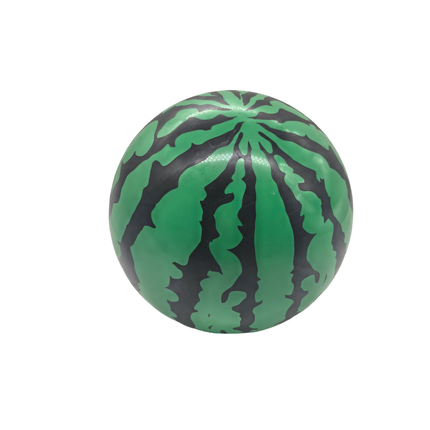 Camouflage green and black ball with glossy surface, top view