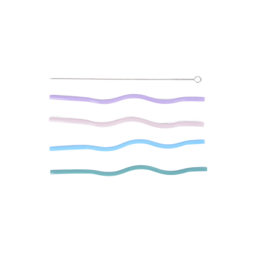 Reusable Silicone Drinking Straws with Cleaning Brush 1