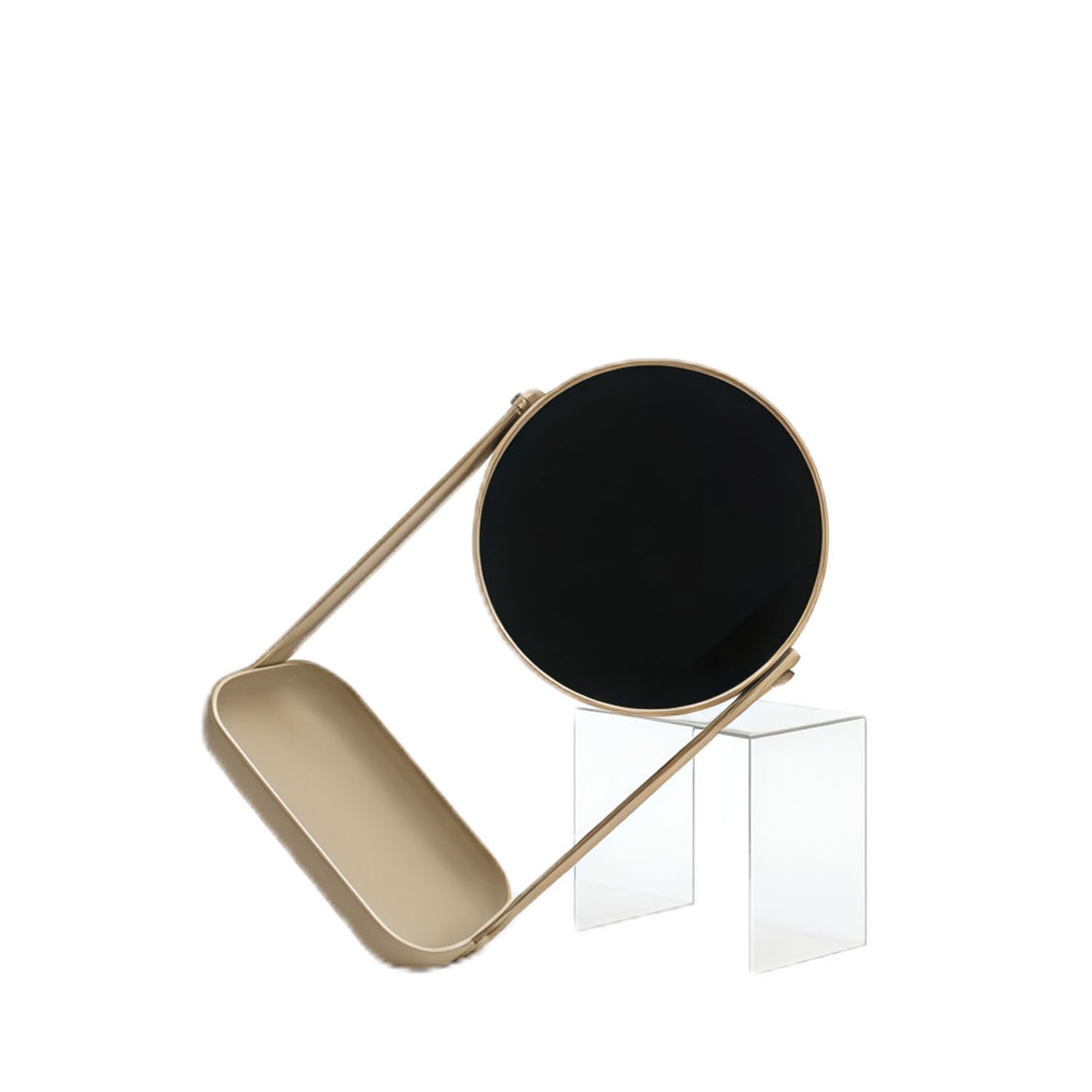 Table Mirror with Storage Tray, Beige 2