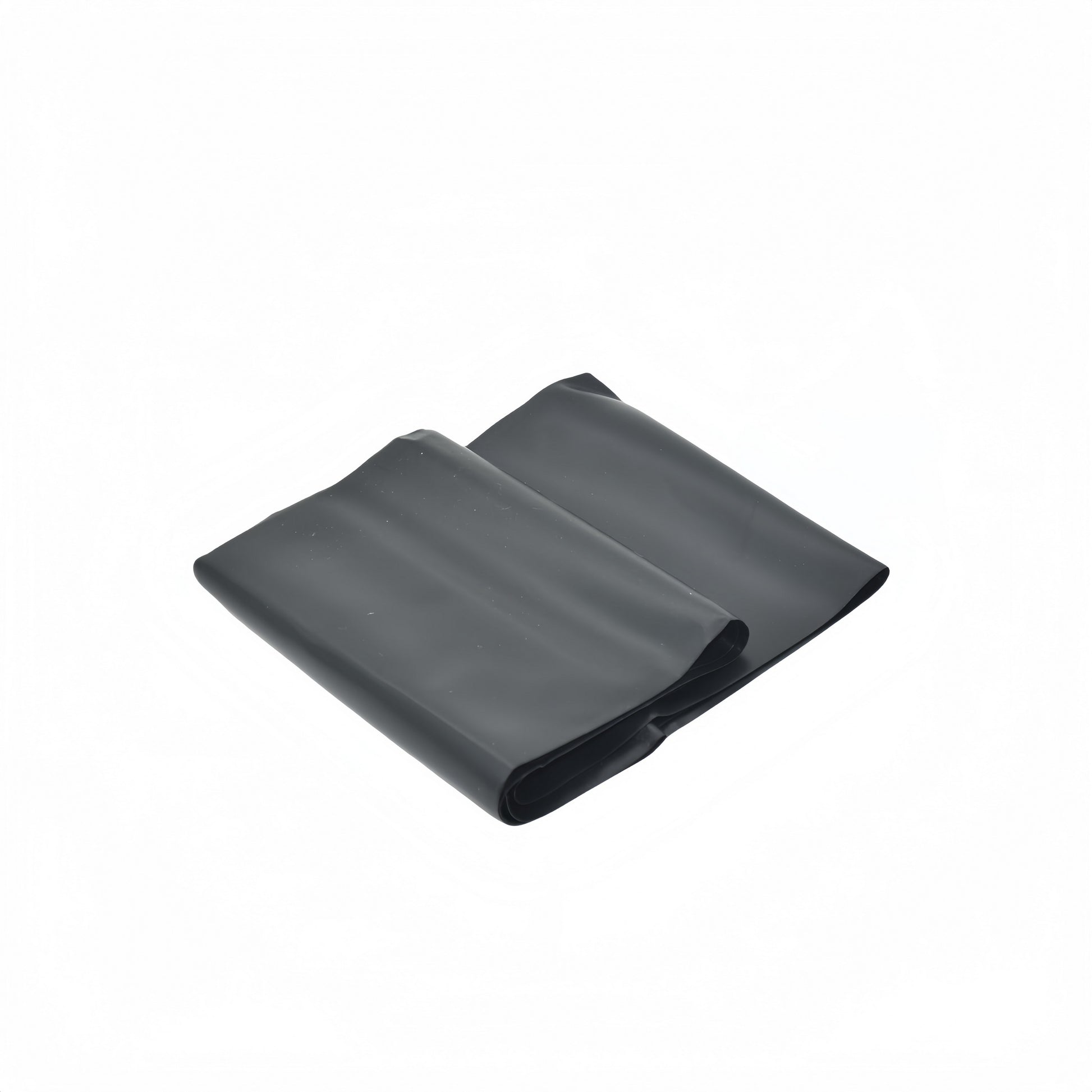 Dark gray resistance band, neatly folded flat