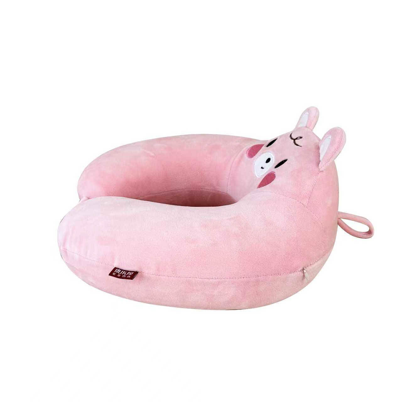 Soft Pink Bear-Shaped Neck Pillow 3