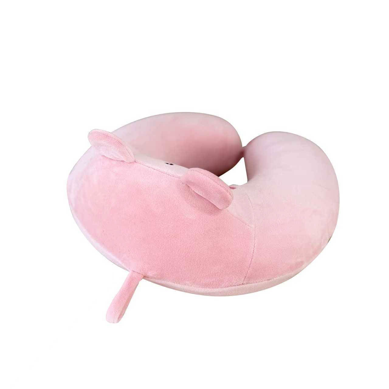 Soft Pink Bear-Shaped Neck Pillow 4