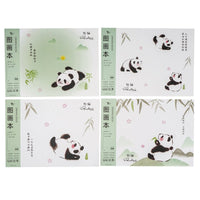 Set of A4 panda drawing book covers showing four panda illustrations