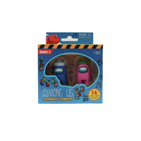 Among Us crewmate stampers 2-pack window box, Series 2 with teal and pink figures