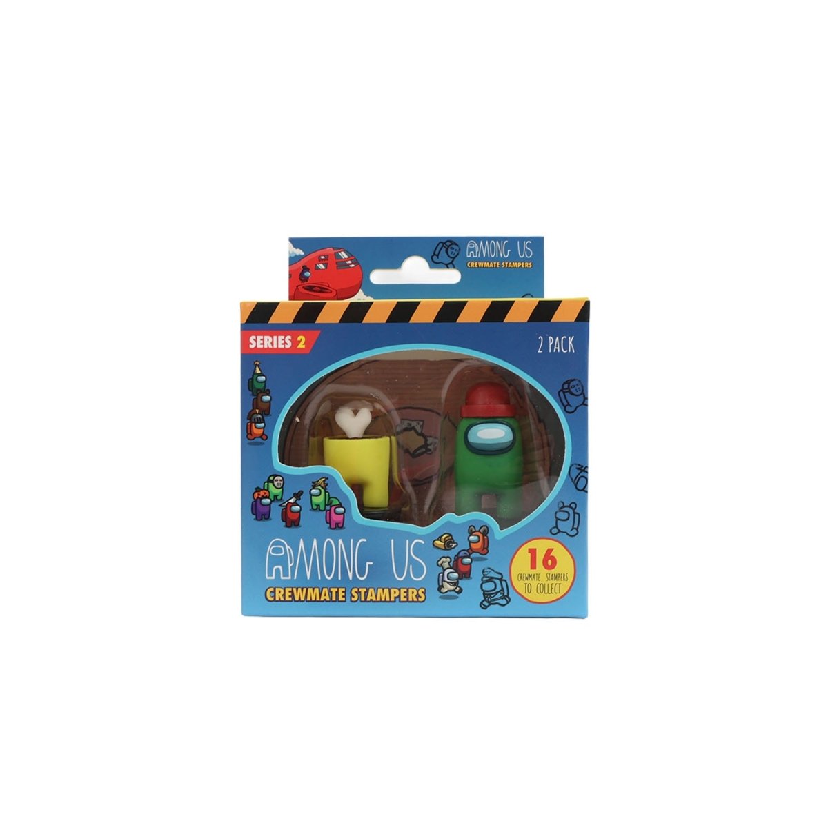 Among Us crewmate stampers 2-pack window box, Series 2 with yellow and green figures