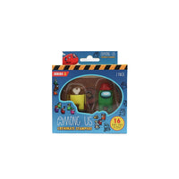 Among Us crewmate stampers 2-pack window box, Series 2 with yellow and green figures