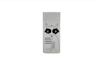 Animal printed glass bottle with black cat illustration