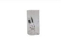 Animal printed glass bottle with rabbit face and paws illustration
