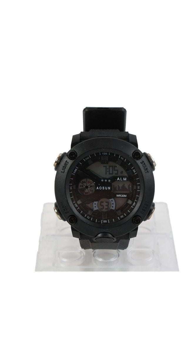 AOSUN Black Sport Watch - MIDI