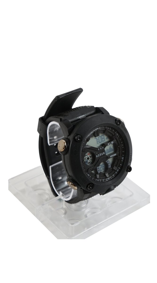 AOSUN Black Sport Watch - MIDI