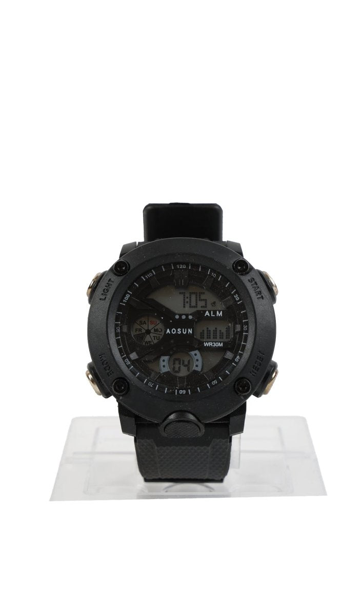AOSUN Black Sport Watch - MIDI