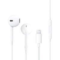 Apple Lightning connector earbuds set, white earpieces with in-line remote