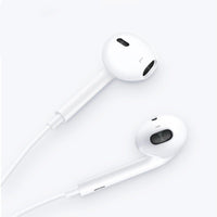 White Lightning earbuds with oval speaker grilles and attached cable