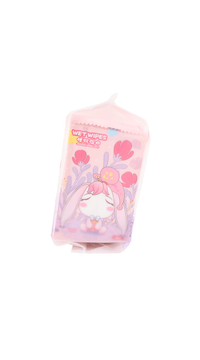 Baby wet wipes pack, small bag with bunny artwork and 40 pcs label