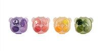 Bear-shaped makeup sponge set with purple, pink, orange, and green bear sponges