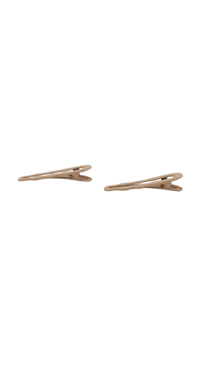 Wavy Design Beige Hair Clips 3