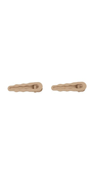 Wavy Design Beige Hair Clips 2