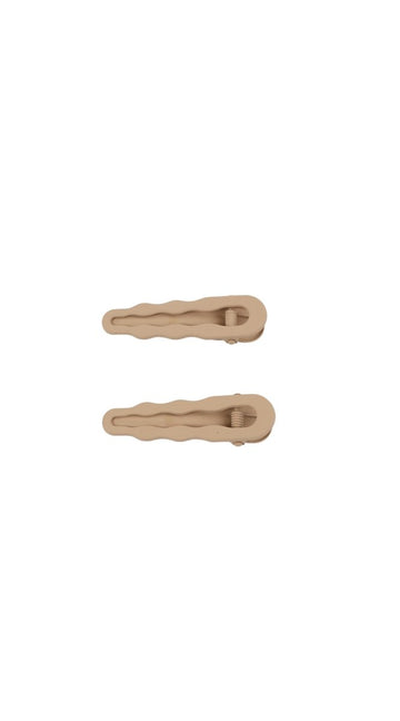 Wavy Design Beige Hair Clips 1