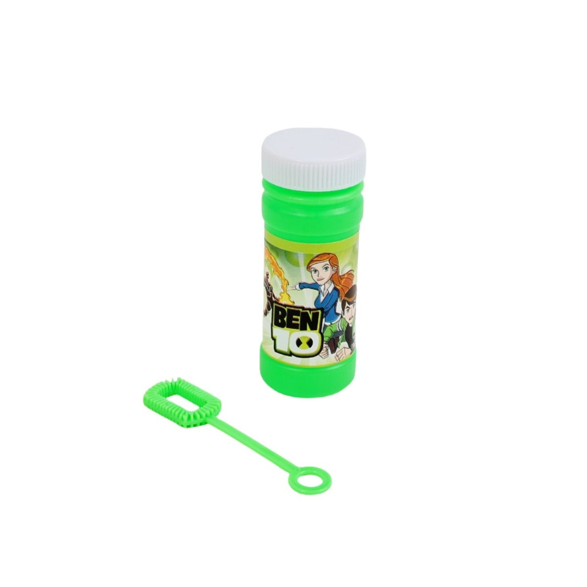 Kids bubble bottle with green handle wand; Ben 10 character graphics
