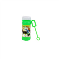 Kids green bubble bottle with attached loop wand; Ben 10 character art