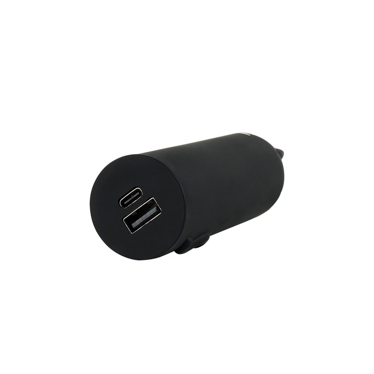 Cat-shaped power bank, black cylinder with dual USB port openings