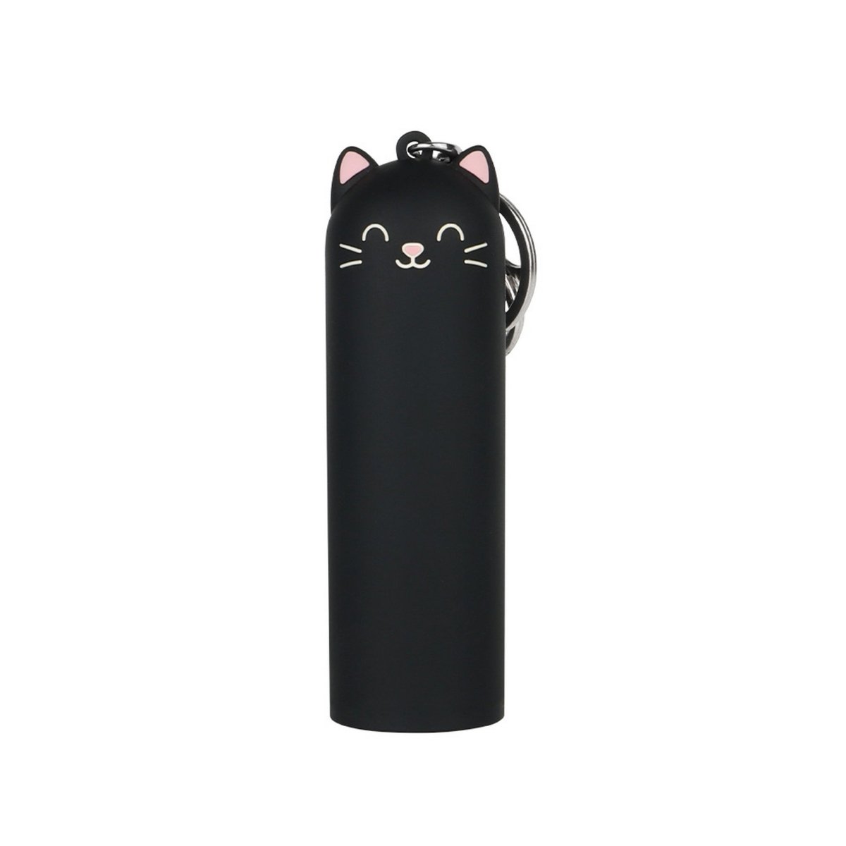 Cat-shaped power bank, black cylindrical body with cute cat face and ears