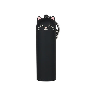 Cat-shaped power bank, black cylindrical body with cute cat face and ears