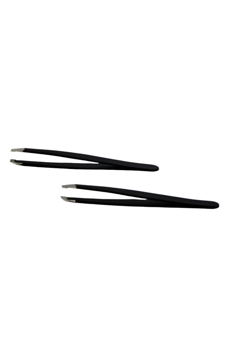 Black Non - Slip Eyebrow Tweezers - MIDI