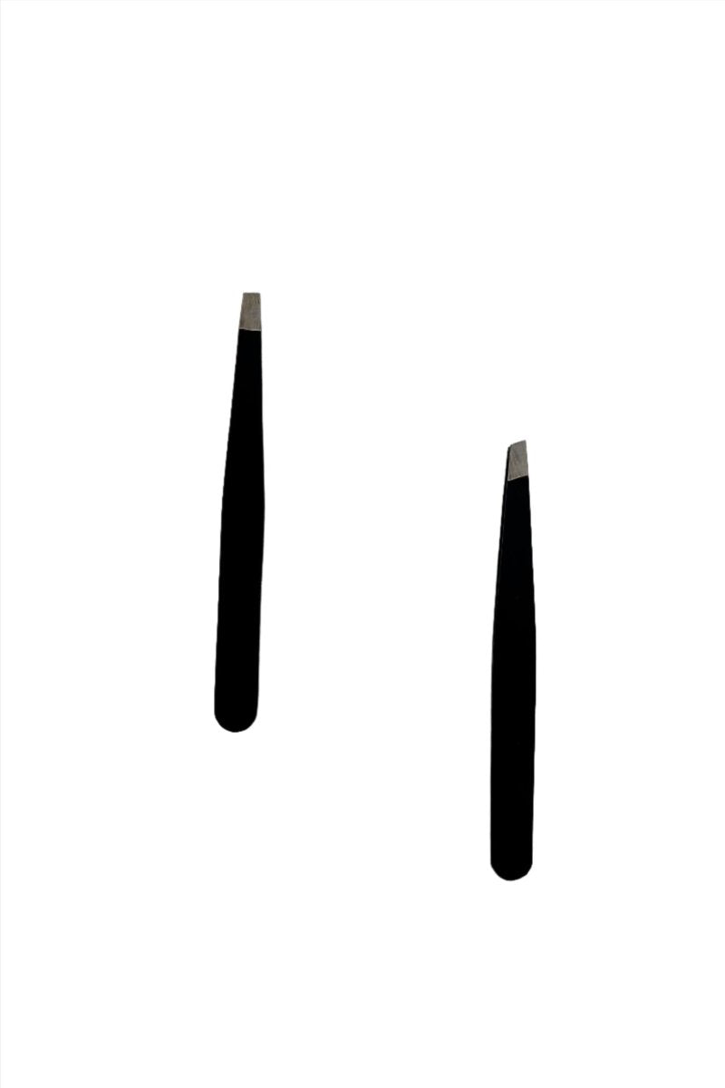 Black Non - Slip Eyebrow Tweezers - MIDI