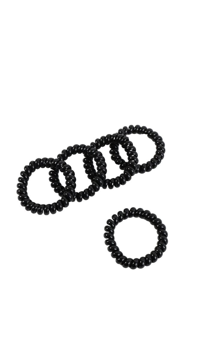 Black Spiral Plastic Hair Ties 2