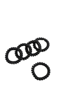 Black Spiral Plastic Hair Ties 2