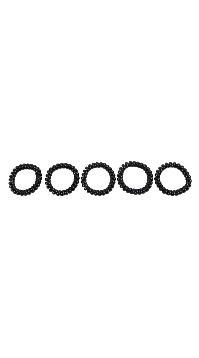 Black Spiral Plastic Hair Ties 3