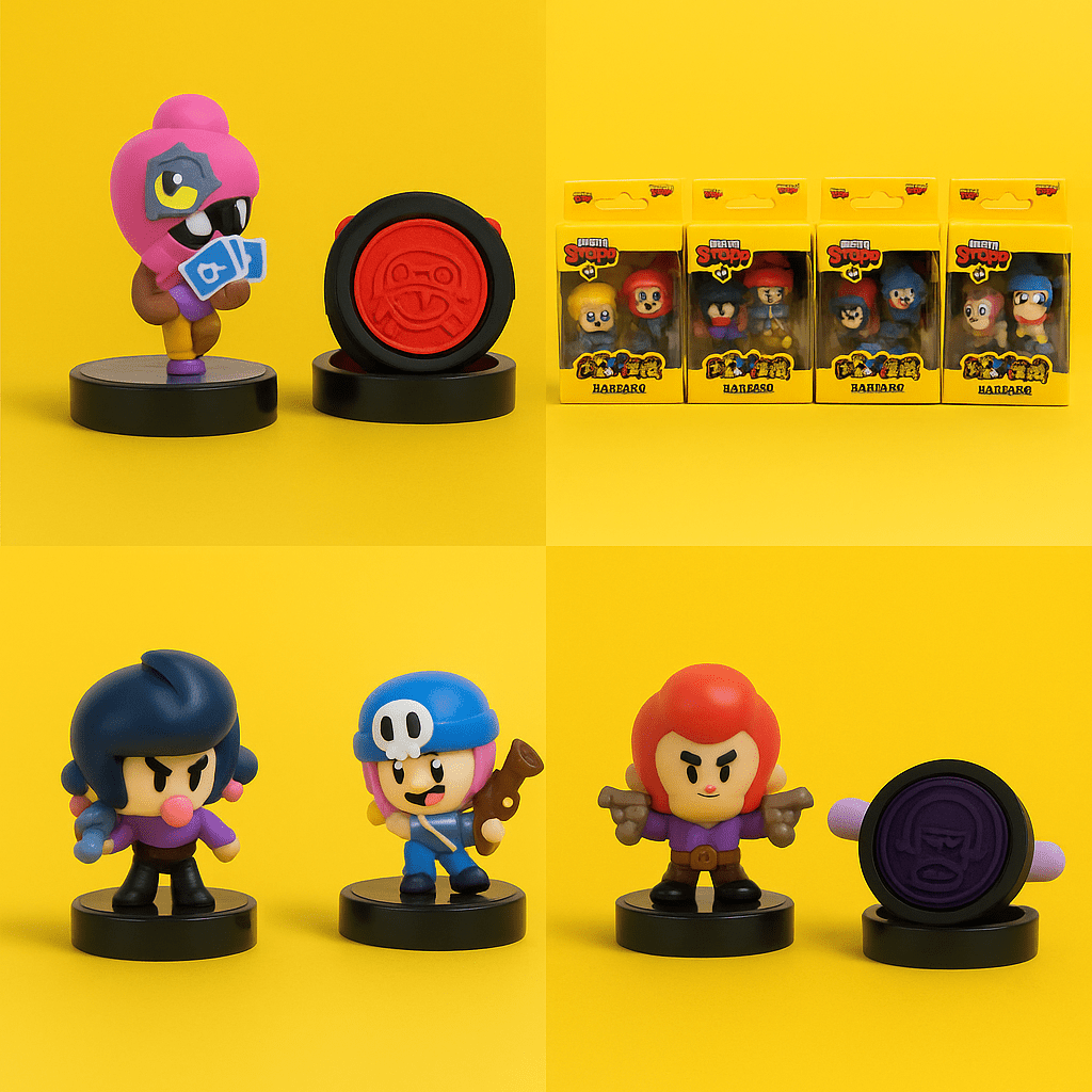 Brawl Stars stampers 2-pack window box with two character figures and stamp pads