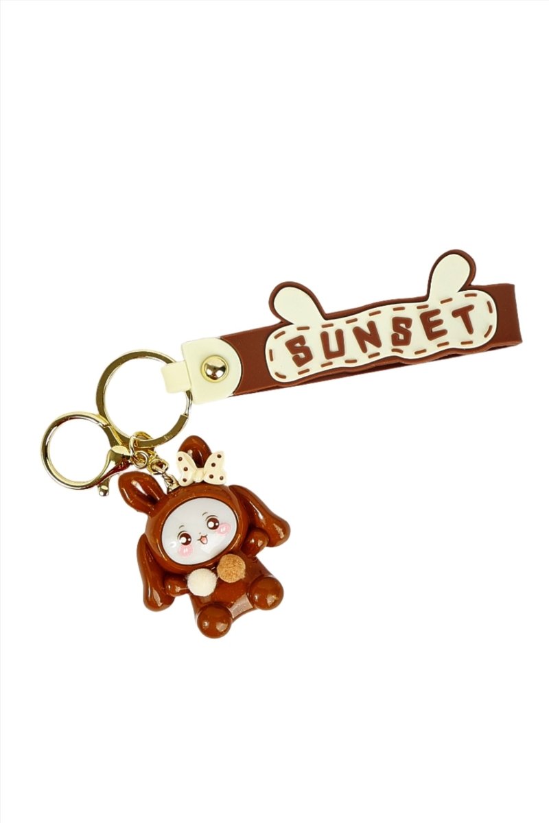 Brown Bunny Keychain with Sunset Strap 3