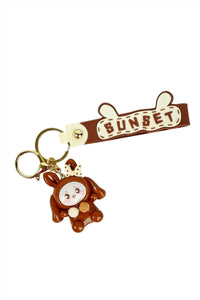 Brown Bunny Keychain with Sunset Strap 3