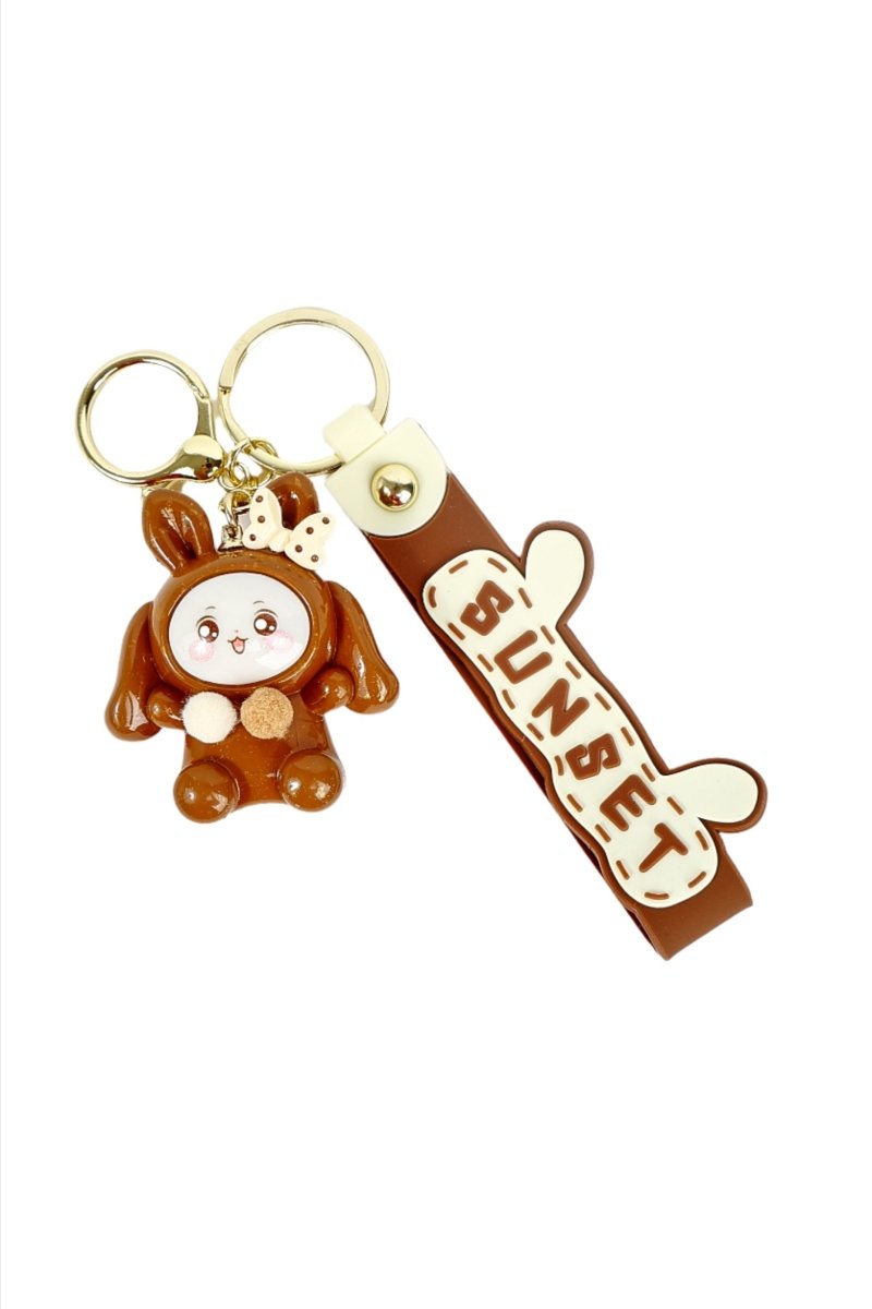 Brown Bunny Keychain with Sunset Strap 2