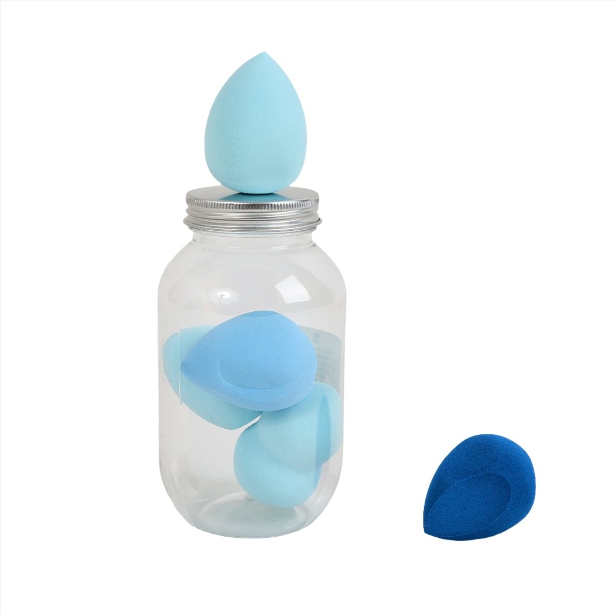 Canned beauty blender in 5pcs/Petrel blue - MIDI